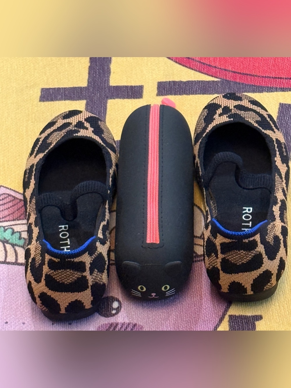 Rothy's Kids Leopard Print Mary Jane in Tan and Black - Picture 5 of 6